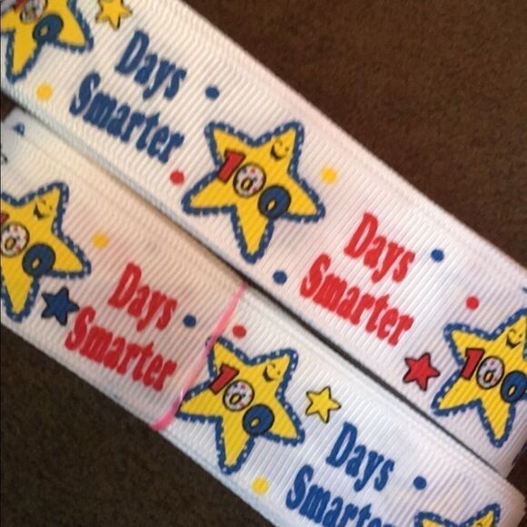 5/$20 grosgrain Ribbon 7/8” 5 yard 100 days smart - Picture 1 of 10